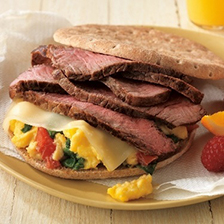 Beef and Spinach Breakfast Sandwich